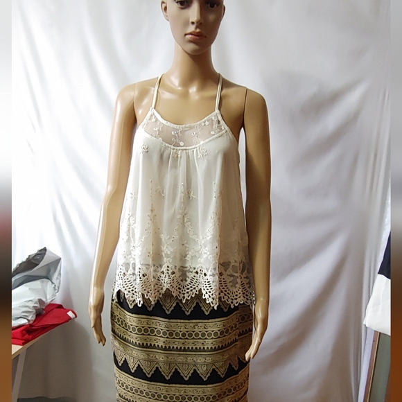 Rebellion Boho Sleeveless Top. Size Med - Picture 6 of 6